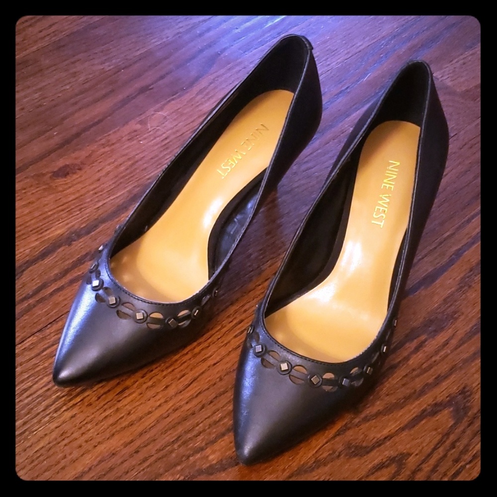 Nine West Black Studded Heels